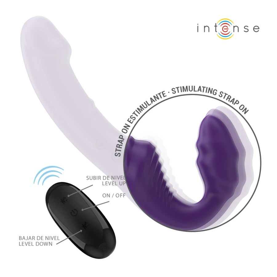 INTENSE - JILL DOPPIO VIBRATORE 20 CM VIOLA TELECOMANDO